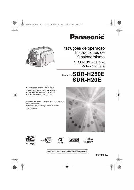 Mode d'emploi PANASONIC SDR-H250E