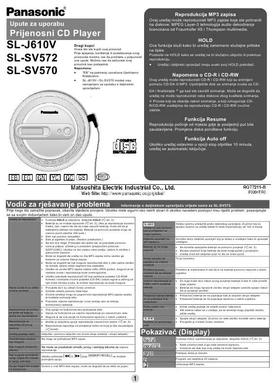 Mode d'emploi PANASONIC U-20GF2E5