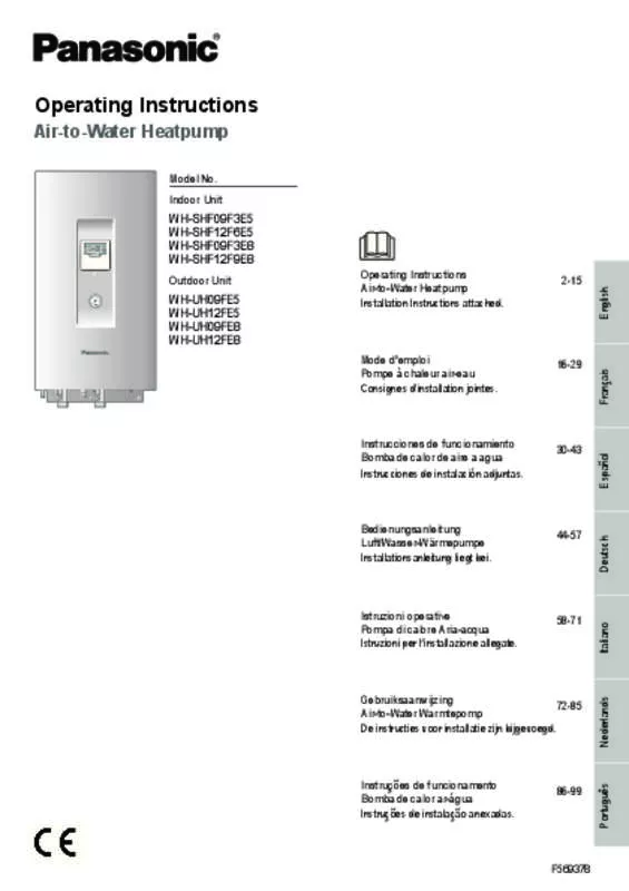 Mode d'emploi PANASONIC WH-UH12FE5