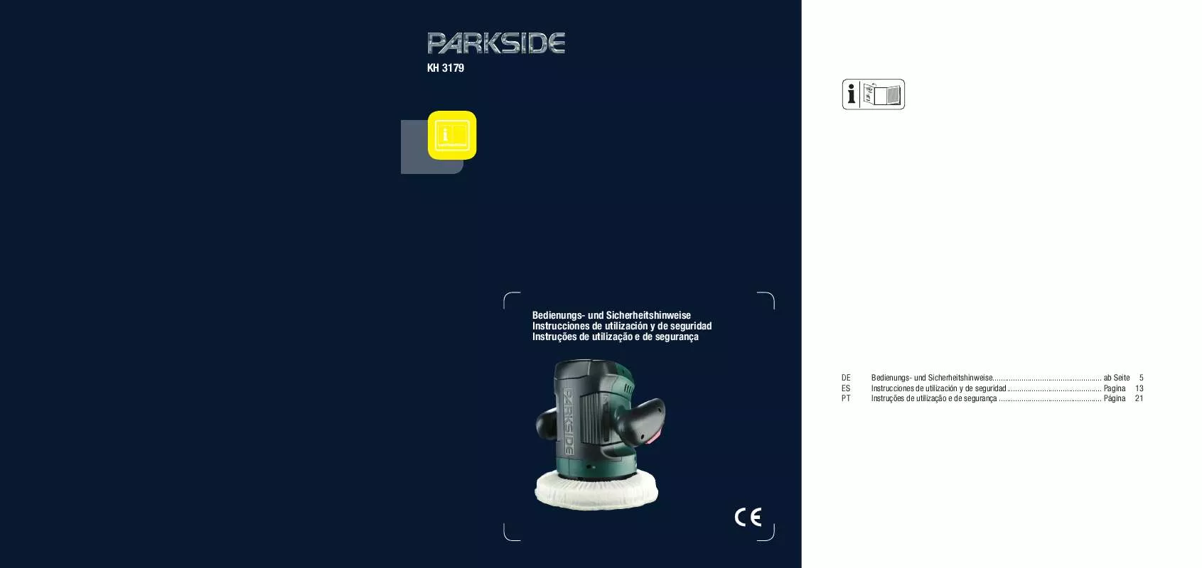 Mode d'emploi PARKSIDE KH 3179 CORDLESS CAR WAXING AND BUFFING MACHINE