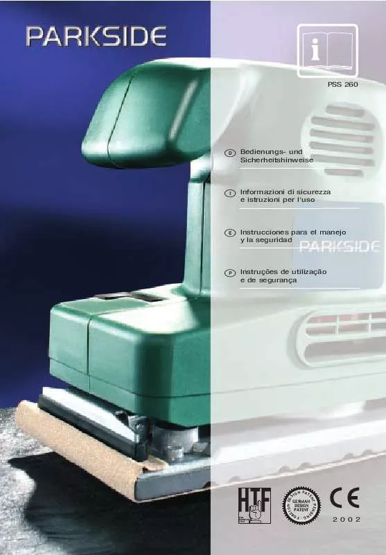 Mode d'emploi PARKSIDE PSS 260 ORBITAL SANDER