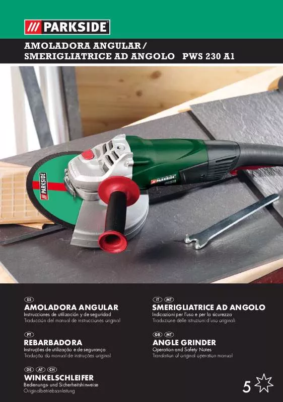 Mode d'emploi PARKSIDE PWS 230 A1 ANGLE GRINDER