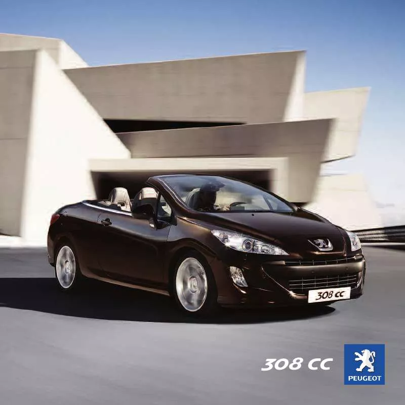 Mode d'emploi PEUGEOT 308 CC