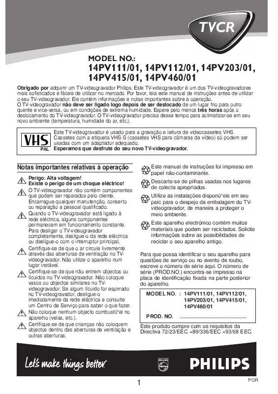 Mode d'emploi PHILIPS 14PV111