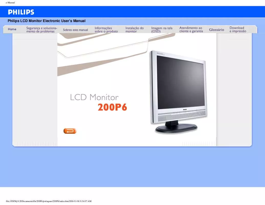 Mode d'emploi PHILIPS 200P6EB