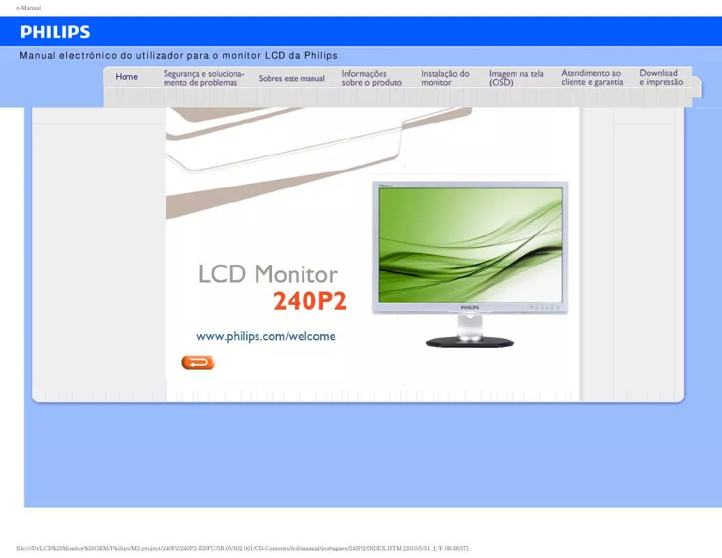 Mode d'emploi PHILIPS 240P2ES