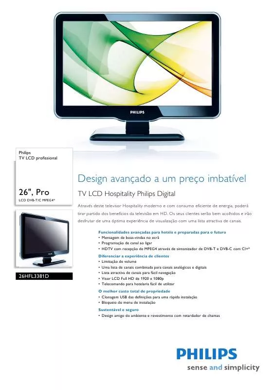 Mode d'emploi PHILIPS 26HFL3381D