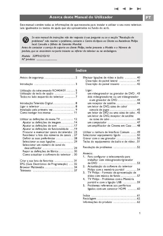 Mode d'emploi PHILIPS 32PF9631D