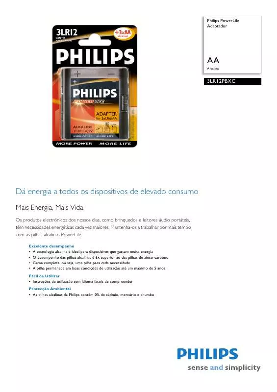 Mode d'emploi PHILIPS 3LR12PBXC