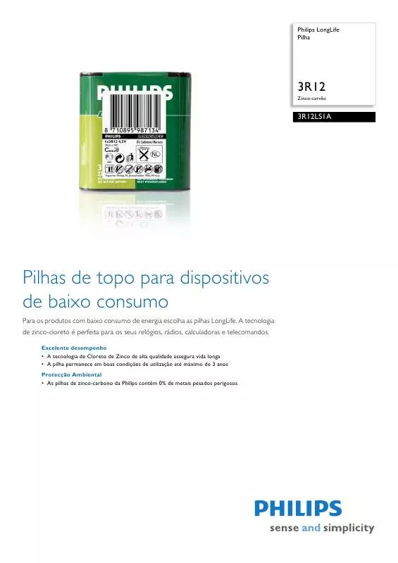 Mode d'emploi PHILIPS 3R12LS1A