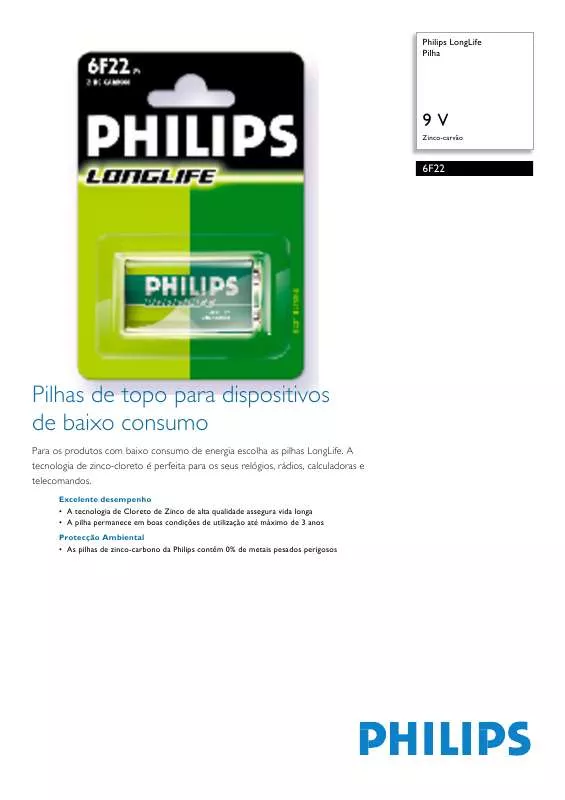 Mode d'emploi PHILIPS 6F22