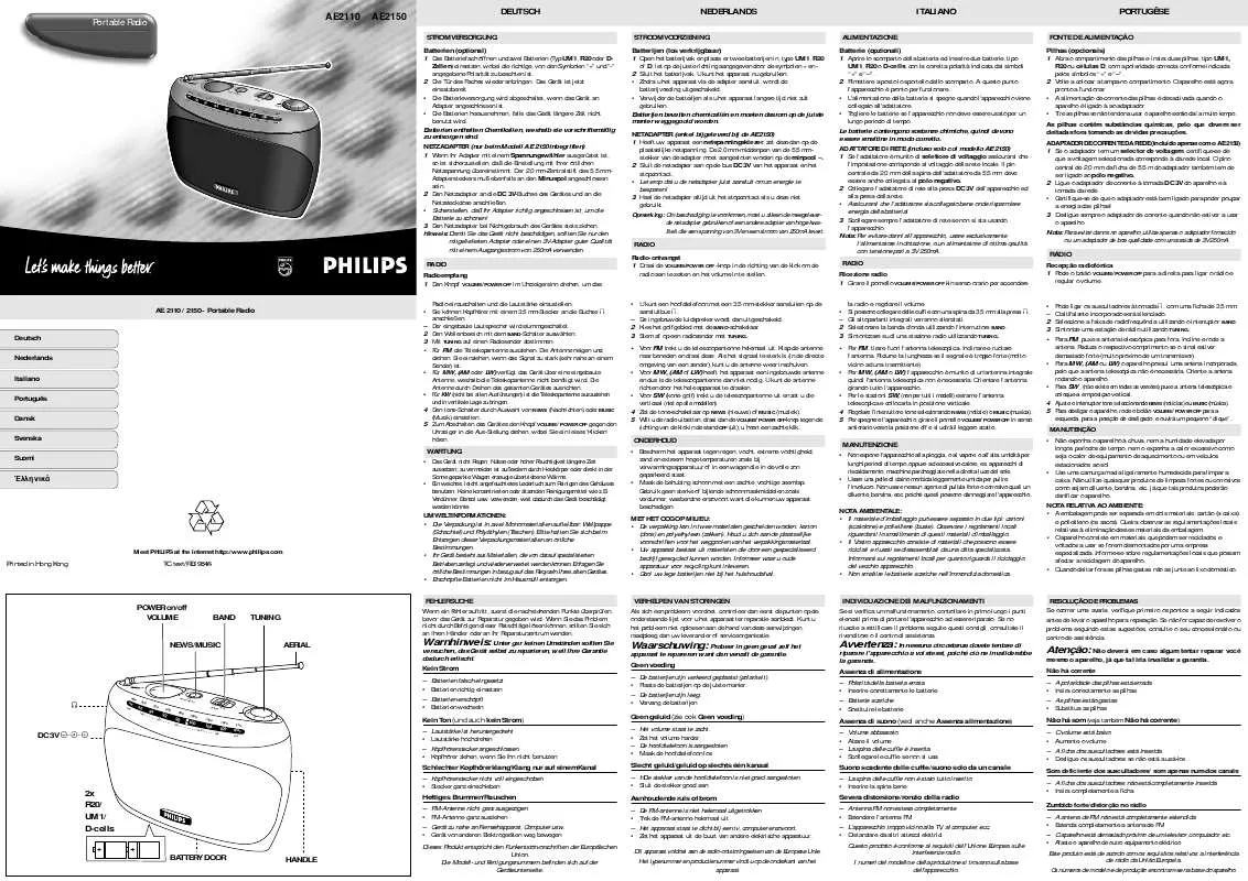 Mode d'emploi PHILIPS AE2150