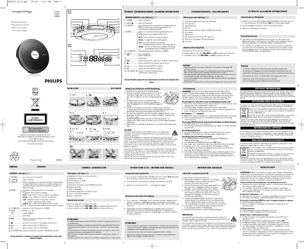 Mode d'emploi PHILIPS AX2506