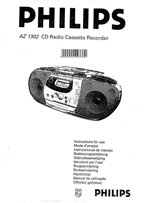 Mode d'emploi PHILIPS AZ1302