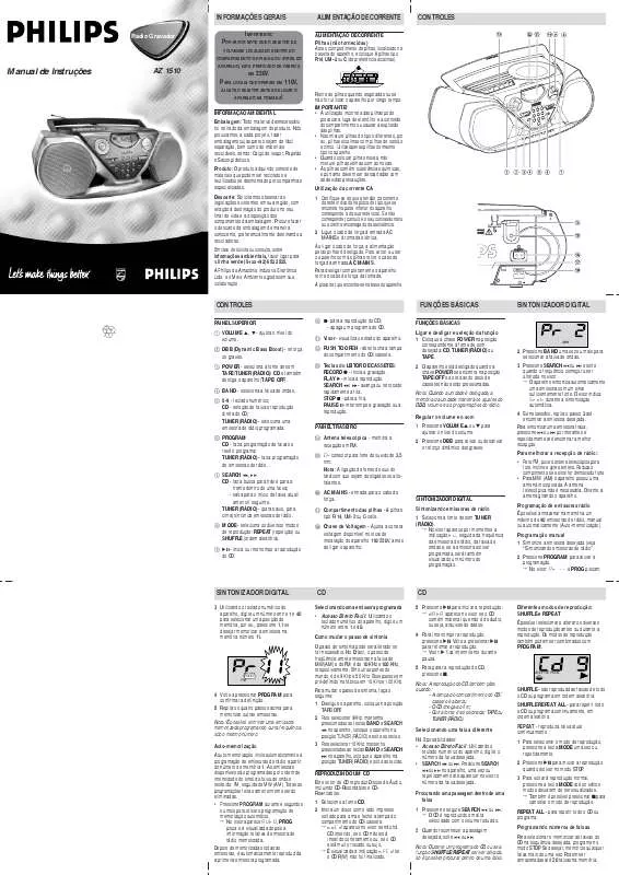 Mode d'emploi PHILIPS AZ1510/P00C