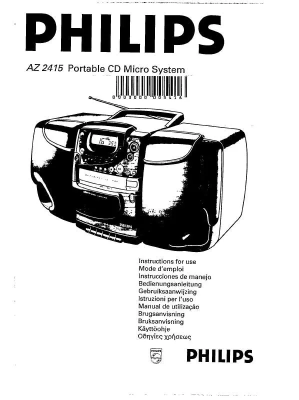 Mode d'emploi PHILIPS AZ2415