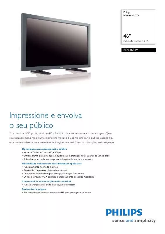 Mode d'emploi PHILIPS BDL4631V