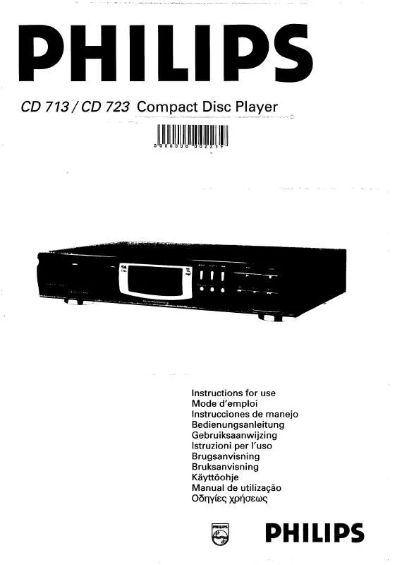 Mode d'emploi PHILIPS CD723