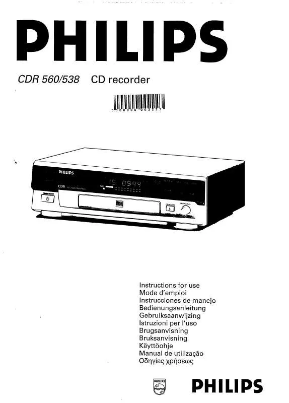 Mode d'emploi PHILIPS CDR538-00S