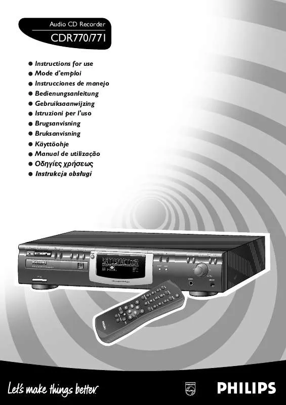 Mode d'emploi PHILIPS CDR771-00S