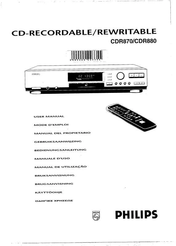 Mode d'emploi PHILIPS CDR880-00S