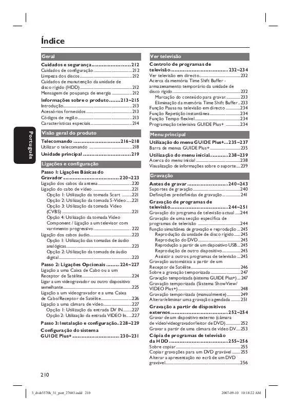 Mode d'emploi PHILIPS DVDR3570H