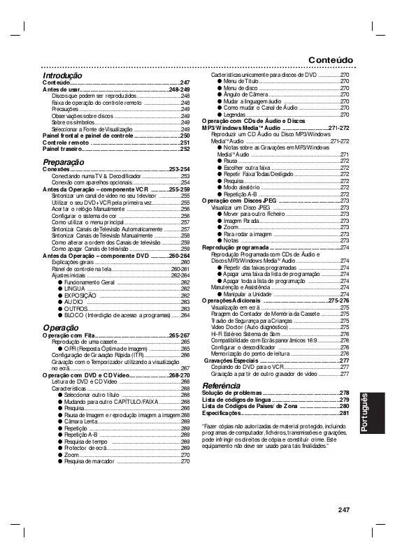 Mode d'emploi PHILIPS DVP3055V