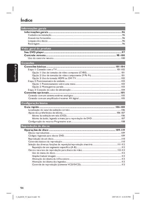 Mode d'emploi PHILIPS DVP6620