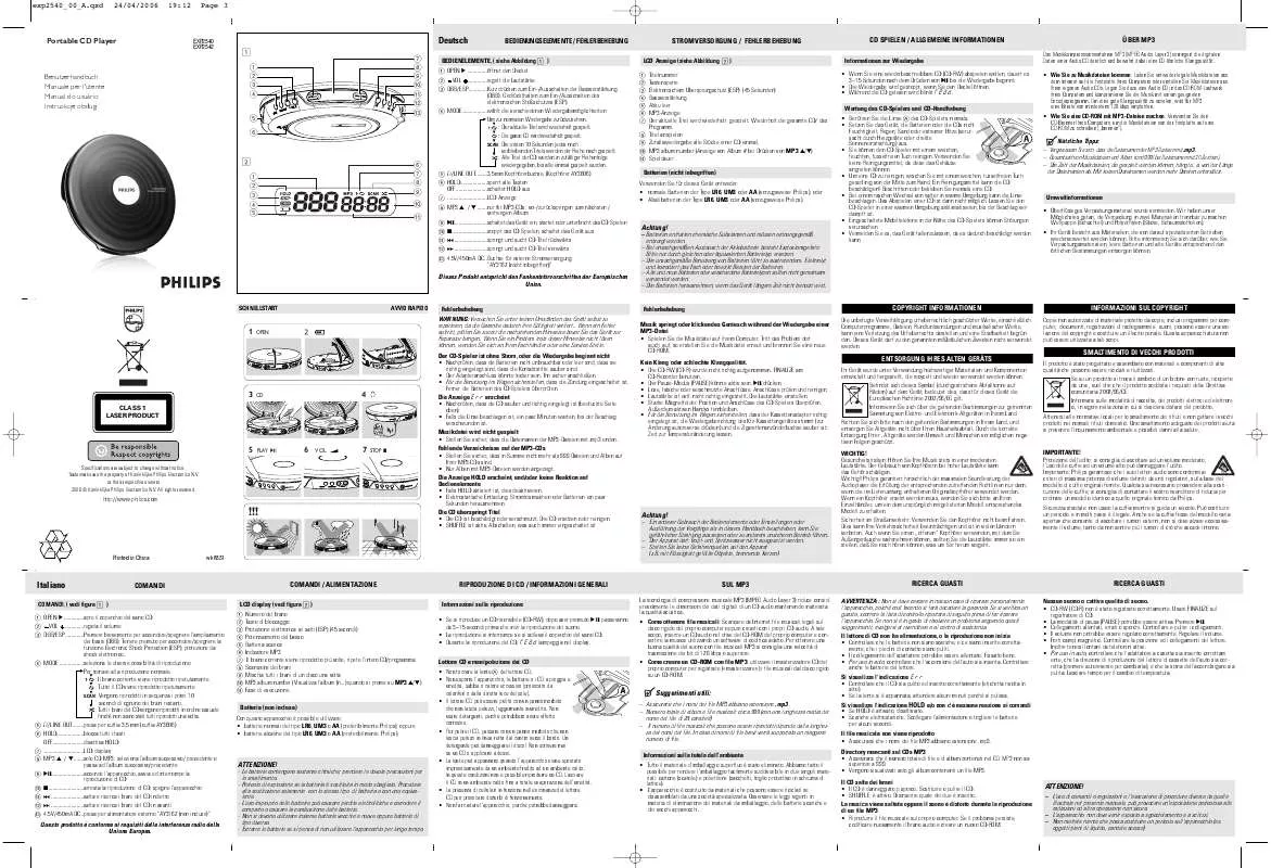 Mode d'emploi PHILIPS EXP2542