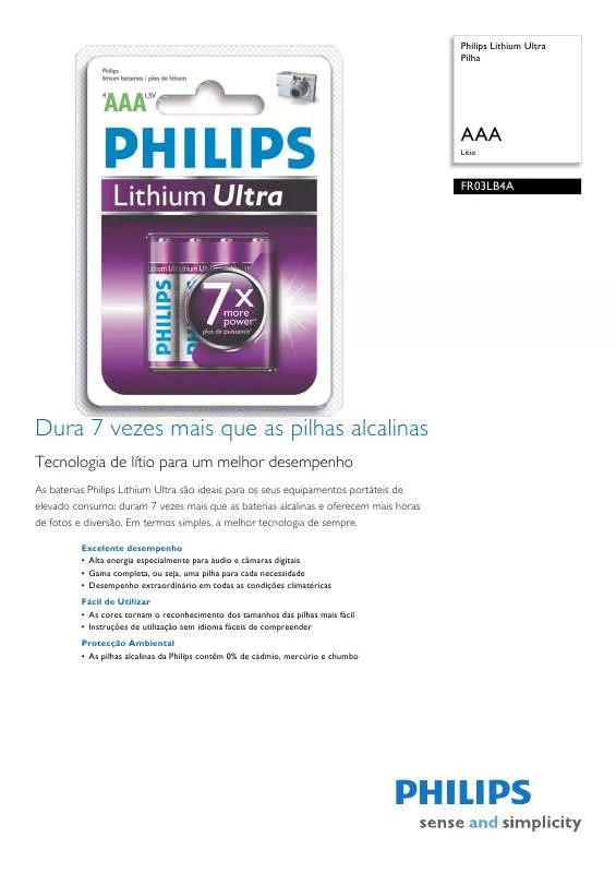 Mode d'emploi PHILIPS FR03LB4A