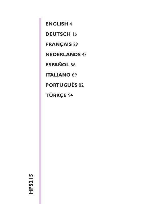 Mode d'emploi PHILIPS HP5215