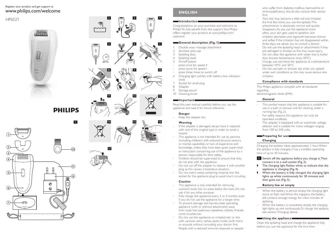 Mode d'emploi PHILIPS HP6521/30