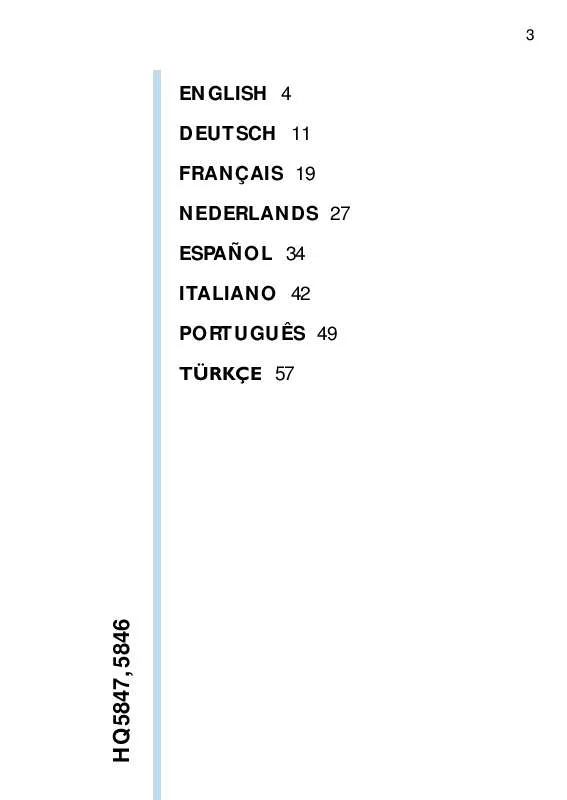 Mode d'emploi PHILIPS HQ5846