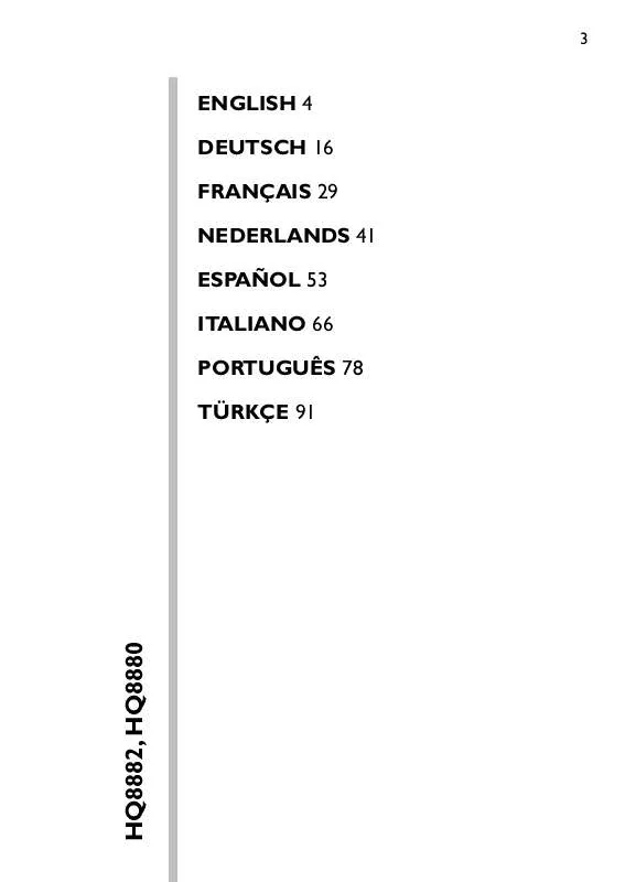 Mode d'emploi PHILIPS HQ8882