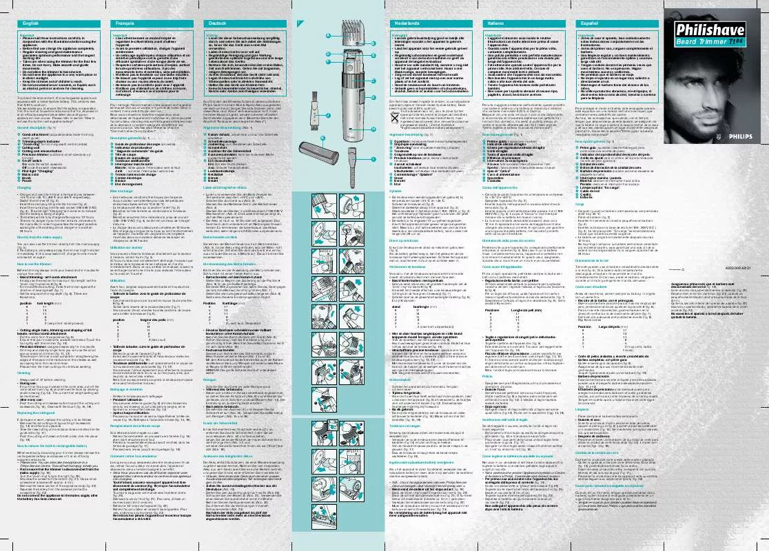 Mode d'emploi PHILIPS HQT186