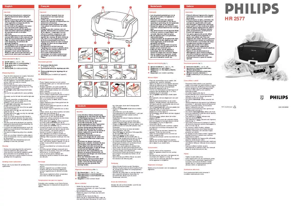 Mode d'emploi PHILIPS HR2577