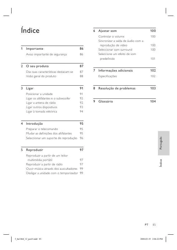 Mode d'emploi PHILIPS HTR3464