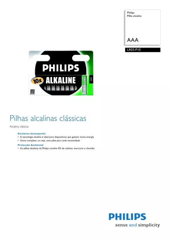 Mode d'emploi PHILIPS LR03-P10