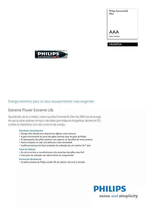 Mode d'emploi PHILIPS LR03EP2A