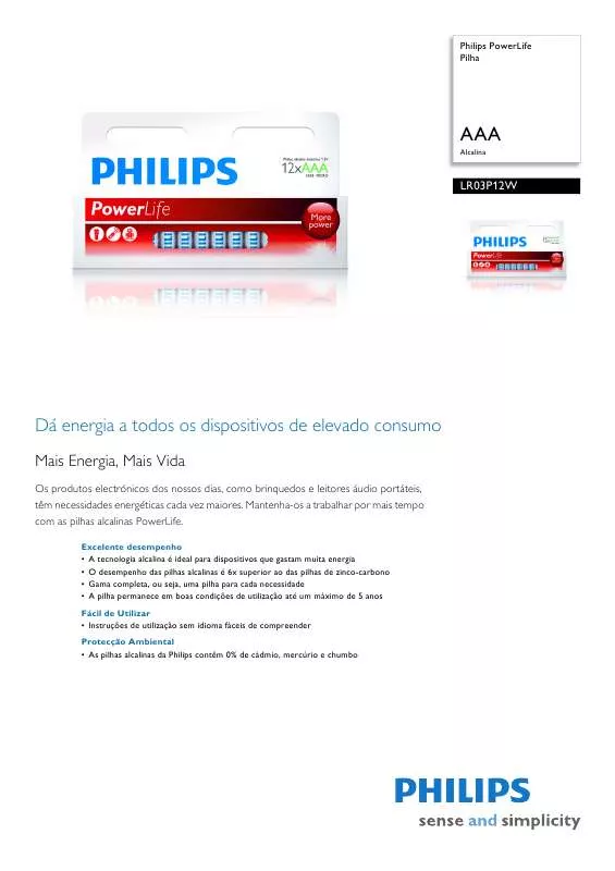 Mode d'emploi PHILIPS LR03P12W