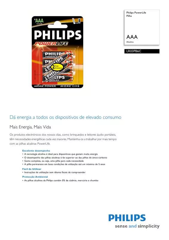 Mode d'emploi PHILIPS LR03PB6C