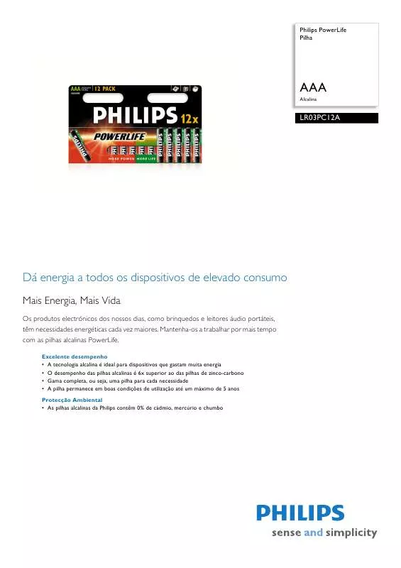 Mode d'emploi PHILIPS LR03PC12A