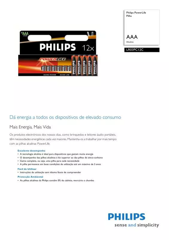 Mode d'emploi PHILIPS LR03PC12C