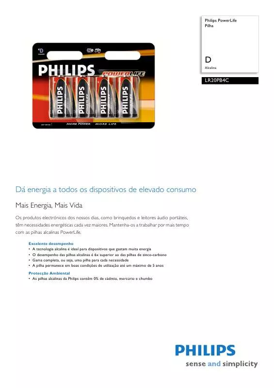 Mode d'emploi PHILIPS LR20PB4C