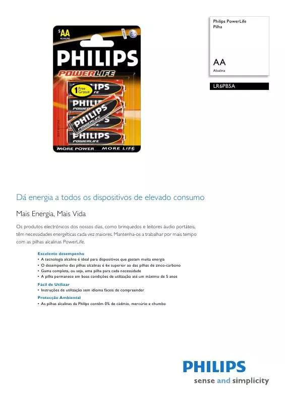 Mode d'emploi PHILIPS LR6PB5A