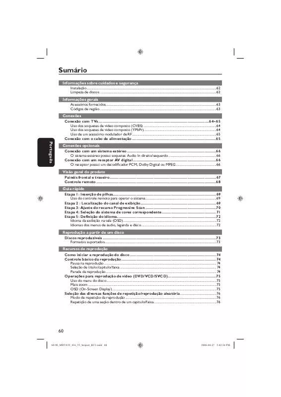 Mode d'emploi PHILIPS MDV435X