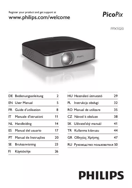 Mode d'emploi PHILIPS PPX1020