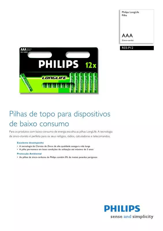 Mode d'emploi PHILIPS R03-P12