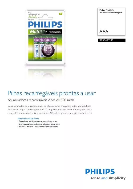 Mode d'emploi PHILIPS R03B4RTU8