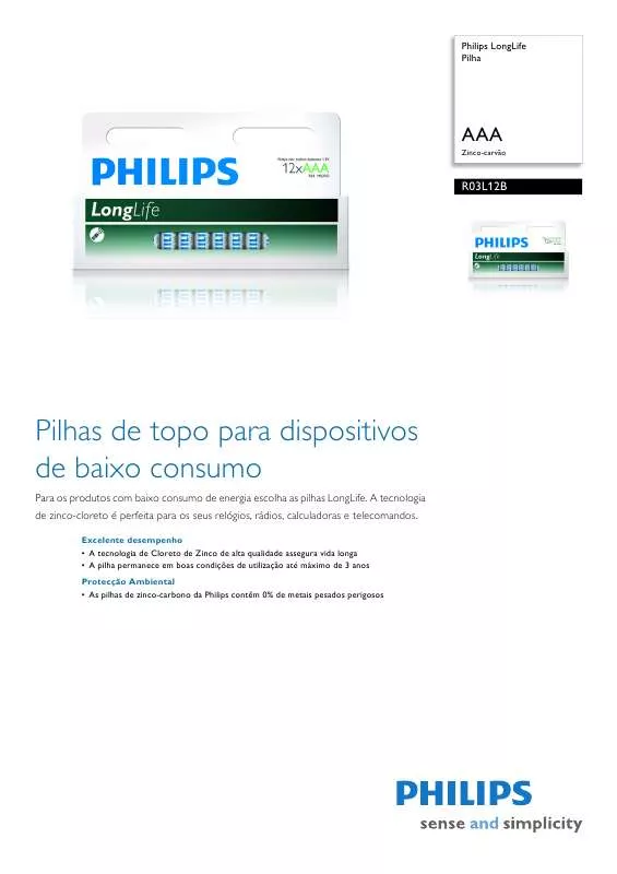 Mode d'emploi PHILIPS R03L12B